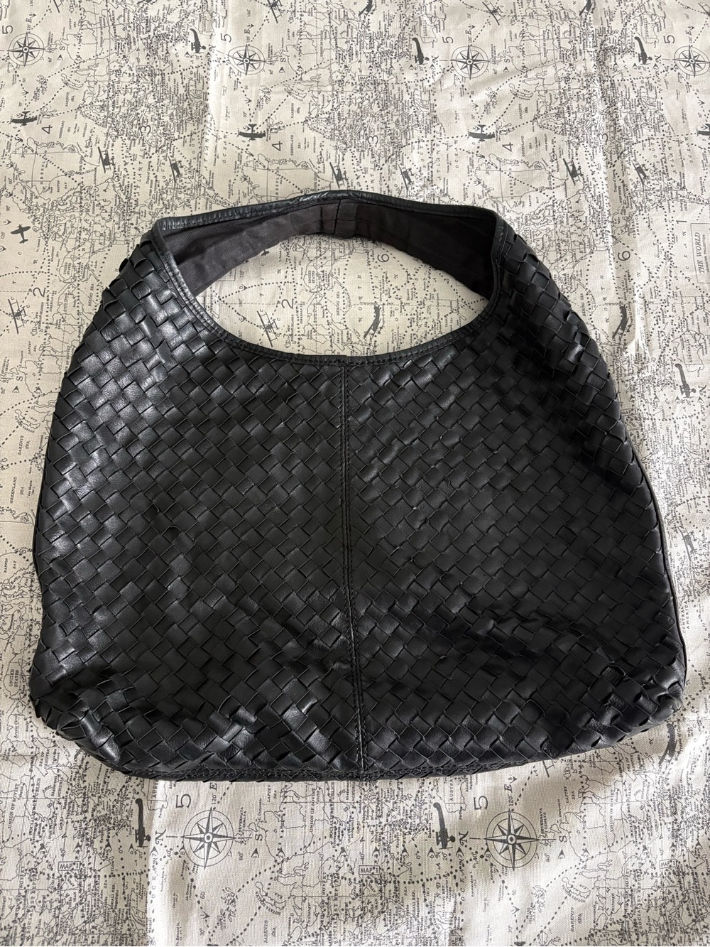 Pelle Studio Black Woven Leather Shoulder Bag